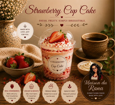 Strawberry Cup Cake — Les Cupcakes en Tasse by Maison du Rana
