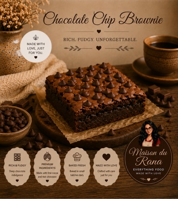 Chocolate Chip Brownie — Le Carré Maison by Maison du Rana