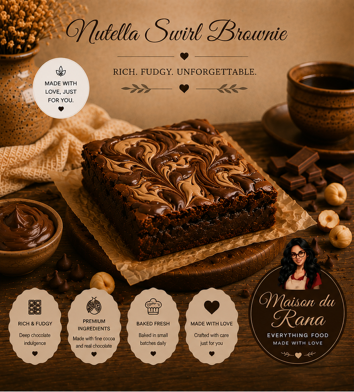 Nutella Swirl Brownie — Le Carré Maison by Maison du Rana
