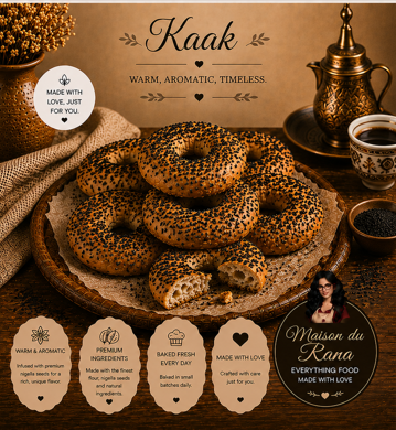Kaak with Nigella Seeds — Le Kaak Maison | Maison du Rana