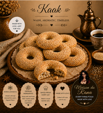 Kaak with Sesame Seeds — Le Kaak Maison | Maison du Rana