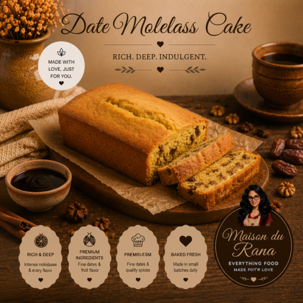 Marble Date Molasses Cake Slice