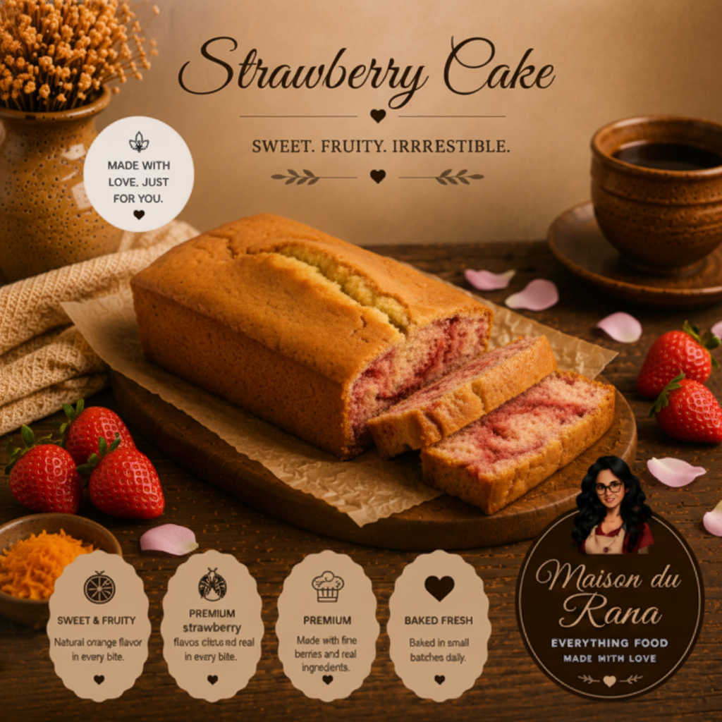 Marble Strawberry Cake Slice